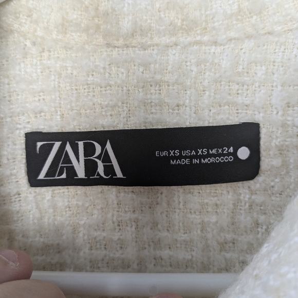 ZARA Women Tweed cream vest size XS Oversized fit very classic ! - Picture 4 of 7
